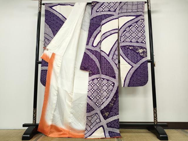 平和屋着物●豪華振袖　総絞り　吉祥文　金彩　正絹　逸品　CABH9650ut