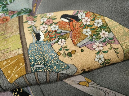 平和屋着物●訪問着　源氏物語　金彩　ロング丈　正絹　逸品　CABH9651ut