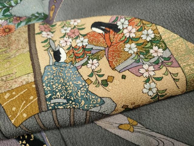 平和屋着物●訪問着　源氏物語　金彩　ロング丈　正絹　逸品　CABH9651ut
