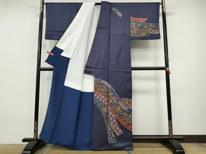 平和屋着物●訪問着　絞り　熨斗花文　正絹　逸品　CABH9653ut