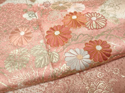 平和屋着物●訪問着　駒刺繍　絞り　松皮菱花文　金彩　正絹　逸品　CABH9656ut