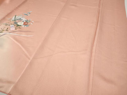 平和屋着物●訪問着　地紙草花文　暈し染め　金銀彩　正絹　逸品　CABH9658ut