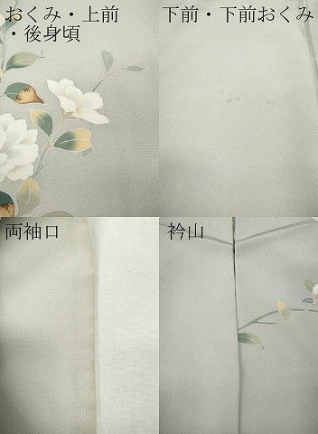 平和屋着物●京加賀友禅　百貫達雄　訪問着　枝花文　銀座おおぎ屋扱い　たとう紙付き　正絹　逸品　CABH9659ut