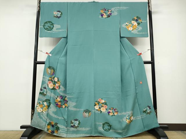 平和屋着物●ファッションデザイナー 花井幸子　訪問着　駒刺繍　花丸文　金彩　正絹　逸品　CABH9660ut