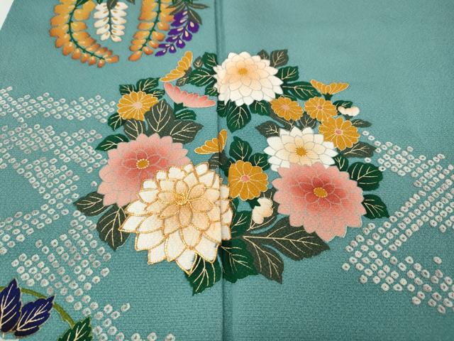 平和屋着物●ファッションデザイナー 花井幸子　訪問着　駒刺繍　花丸文　金彩　正絹　逸品　CABH9660ut