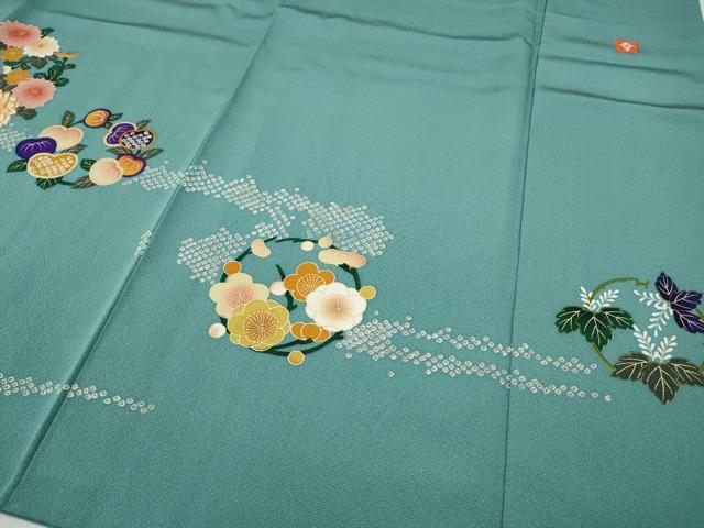 平和屋着物●ファッションデザイナー 花井幸子　訪問着　駒刺繍　花丸文　金彩　正絹　逸品　CABH9660ut