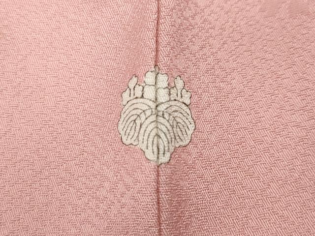 平和屋着物●染色作家　奥田祐斎　色無地　祐斎白樺染　文箱花地紋　紅梅色　正絹　逸品　CABH9666ut
