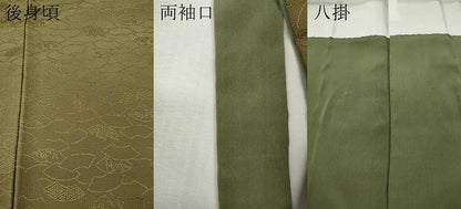 平和屋着物●上質な色無地　地紙花地紋　利休茶色　正絹　逸品　CABH9672ut