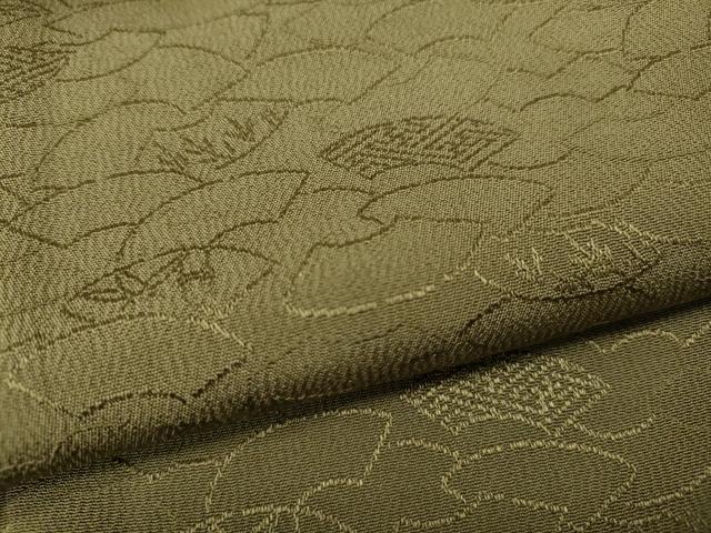 平和屋着物●上質な色無地　地紙花地紋　利休茶色　正絹　逸品　CABH9672ut