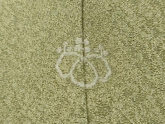 平和屋着物●上質な色無地　抹茶色　正絹　逸品　CABH9674ut
