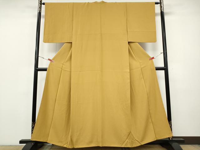 平和屋着物●上質な色無地　山吹茶色　やまと誂製　正絹　逸品　CABH9676ut