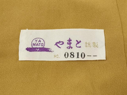 平和屋着物●上質な色無地　山吹茶色　やまと誂製　正絹　逸品　CABH9676ut