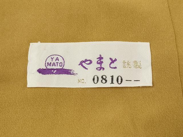 平和屋着物●上質な色無地　山吹茶色　やまと誂製　正絹　逸品　CABH9676ut