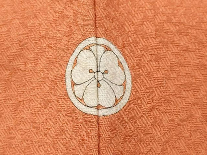 平和屋着物●上質な色無地　紋意匠　黄丹色　正絹　逸品　CABH9677ut