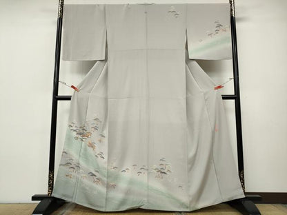 平和屋着物●京加賀友禅　百貫達雄　訪問着　風景船松文　暈し染め　正絹　逸品　CABH9678ut