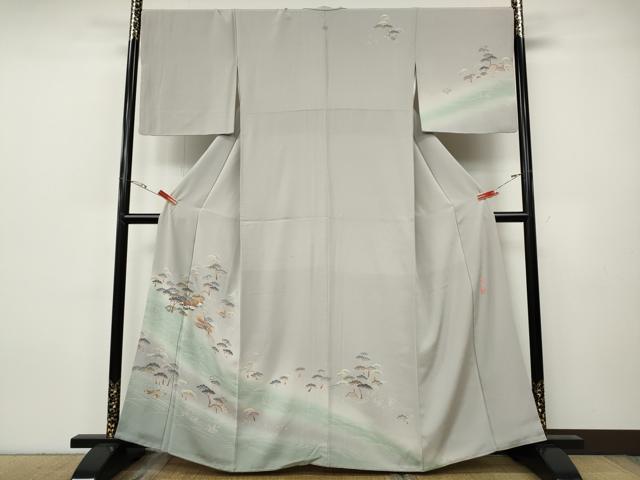 平和屋着物●京加賀友禅　百貫達雄　訪問着　風景船松文　暈し染め　正絹　逸品　CABH9678ut