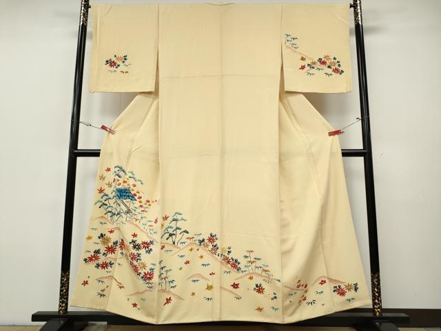 平和屋着物●訪問着　ろうけつ染め　風景草花文　金彩　正絹　逸品　CABH9679ut