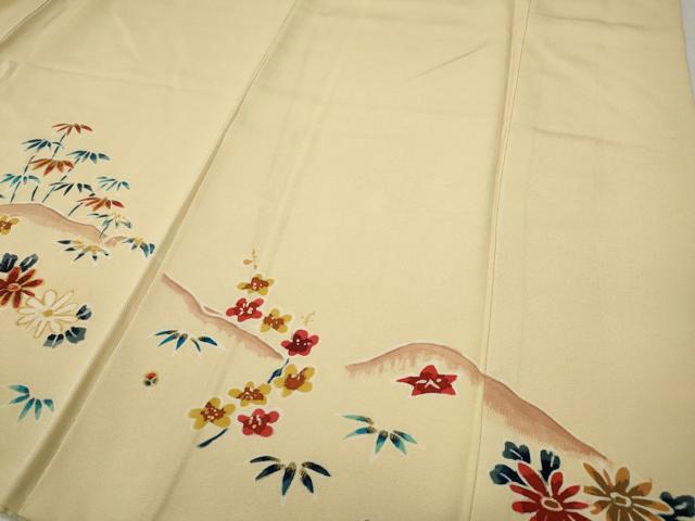 平和屋着物●訪問着　ろうけつ染め　風景草花文　金彩　正絹　逸品　CABH9679ut
