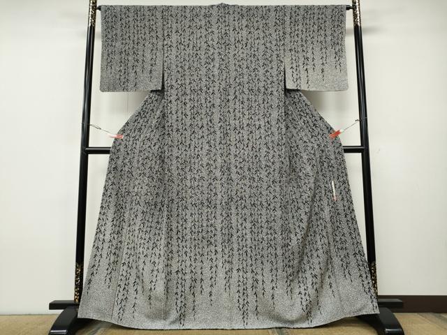 平和屋着物●二代目 川村久太郎　訪問着　枝垂れ柳　たたき染め　正絹　逸品　CABH9680ut