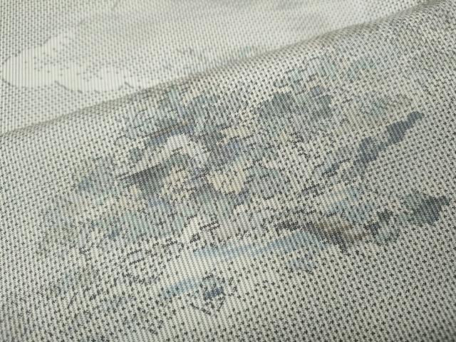 平和屋着物●都喜ヱ門　本場大島紬　白大島　7マルキ　雲重ね風景草木文　総絣　藤絹織物謹製　証紙付き　正絹　逸品　CABH9682ut