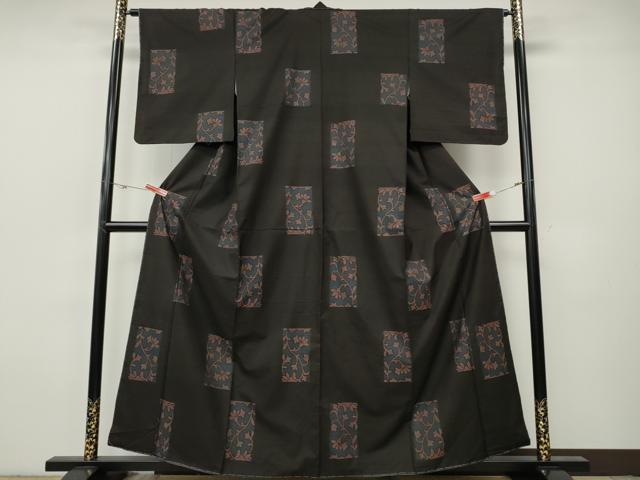 平和屋着物●本場大島紬　地空き　短冊花文　正絹　逸品　CABH9684ut