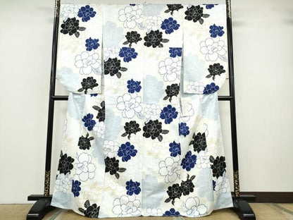 平和屋着物●小振袖　二尺袖　舞桜文　洗える着物　未使用　CABH9694ut