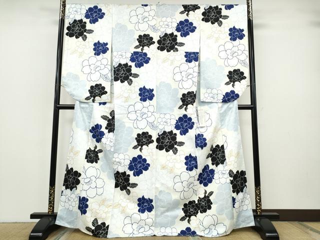 平和屋着物●小振袖　二尺袖　舞桜文　洗える着物　未使用　CABH9694ut
