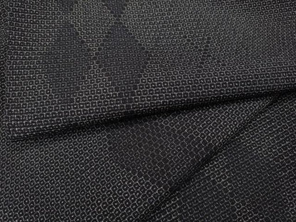 平和屋着物●本塩沢　110亀甲　菱間道　やまと誂製　正絹　逸品　CABH9710ut