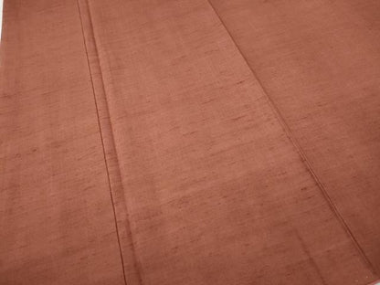 平和屋着物●古代紬　草木染　銀朱色　証紙付き　正絹　逸品　未使用　CABH9711ut