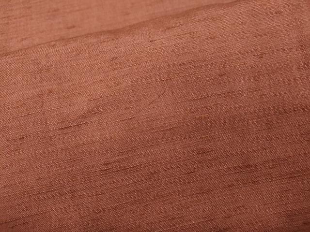 平和屋着物●古代紬　草木染　銀朱色　証紙付き　正絹　逸品　未使用　CABH9711ut