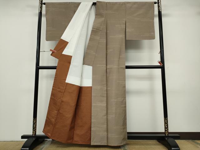 平和屋着物●上質な紬　100亀甲　エ霞文　正絹　逸品　未使用　CABH9713ut