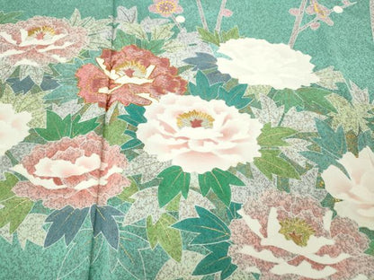 平和屋着物●京友禅の第一人者　松井青々　訪問着　駒刺繍　枝花文　金彩　正絹　逸品　CABH9717ut