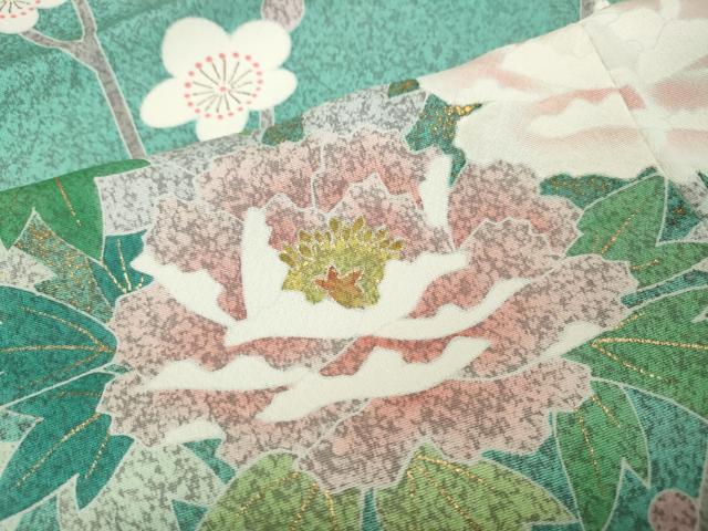 平和屋着物●京友禅の第一人者　松井青々　訪問着　駒刺繍　枝花文　金彩　正絹　逸品　CABH9717ut