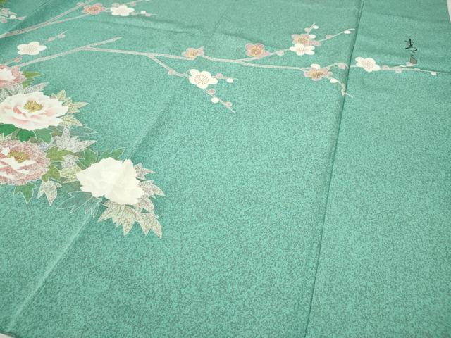 平和屋着物●京友禅の第一人者　松井青々　訪問着　駒刺繍　枝花文　金彩　正絹　逸品　CABH9717ut