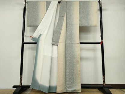 平和屋着物●上質な小紋　舞花文　暈し染め　正絹　逸品　CABH9719ut
