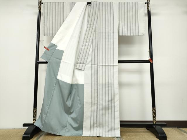 平和屋着物●上質なお召　間道　正絹　逸品　CABH9720ut