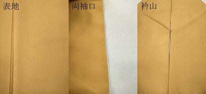 平和屋着物●上質な色無地　霞地紋　萱草色　やまと誂製　正絹　逸品　CABH9721ut