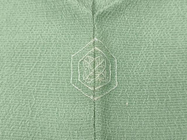 平和屋着物●上質な色無地　白緑色　正絹　逸品　CABH9724ut