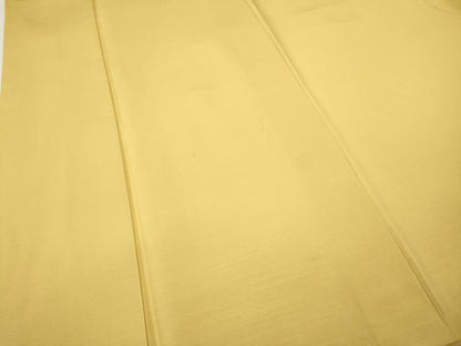 平和屋着物●上質な紬　色無地　卵色　正絹　逸品　CABH9731ut