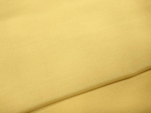 平和屋着物●上質な紬　色無地　卵色　正絹　逸品　CABH9731ut