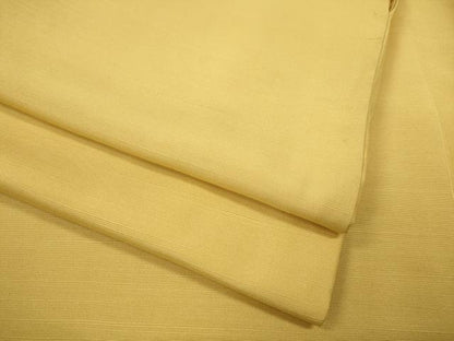 平和屋着物●上質な紬　色無地　卵色　正絹　逸品　CABH9731ut