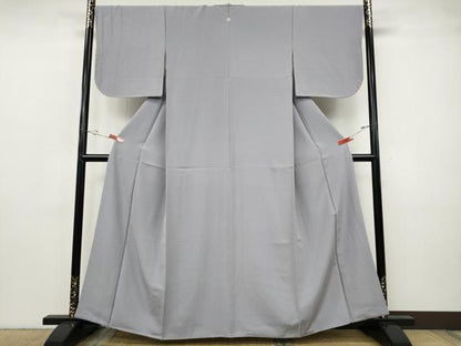平和屋着物●上質な色無地　牡丹鼠色　正絹　逸品　未使用　CABH9732ut