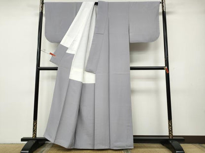 平和屋着物●上質な色無地　牡丹鼠色　正絹　逸品　未使用　CABH9732ut