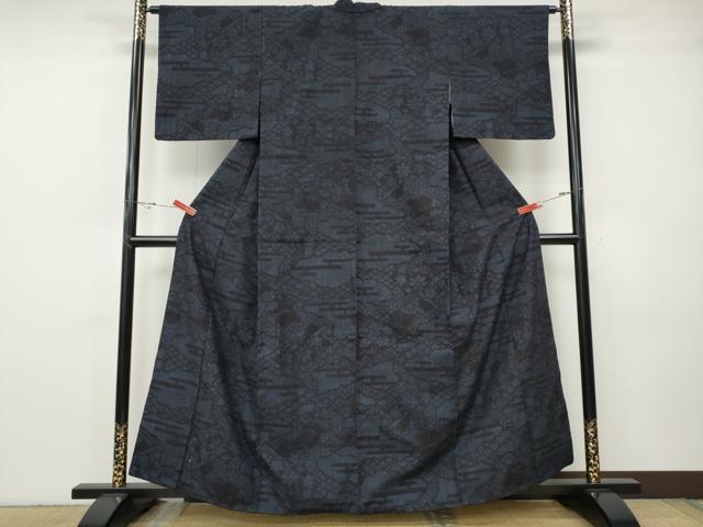 平和屋着物●結城紬　80亀甲　雲重ね吉祥花文　正絹　逸品　CABH9734ut