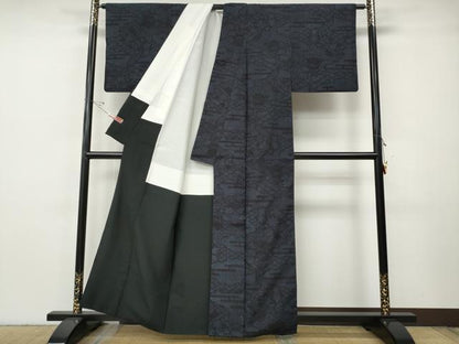 平和屋着物●結城紬　80亀甲　雲重ね吉祥花文　正絹　逸品　CABH9734ut
