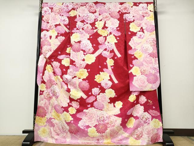 平和屋着物●松田聖子　SEIKOMATSUDA　振袖　刺繍　ハート　レース　舞花文　暈し染め　金彩　正絹　逸品　CABH9743ut