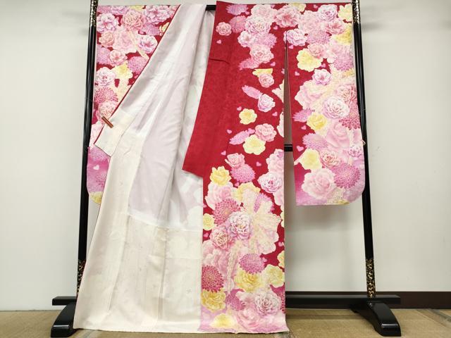 平和屋着物●松田聖子　SEIKOMATSUDA　振袖　刺繍　ハート　レース　舞花文　暈し染め　金彩　正絹　逸品　CABH9743ut