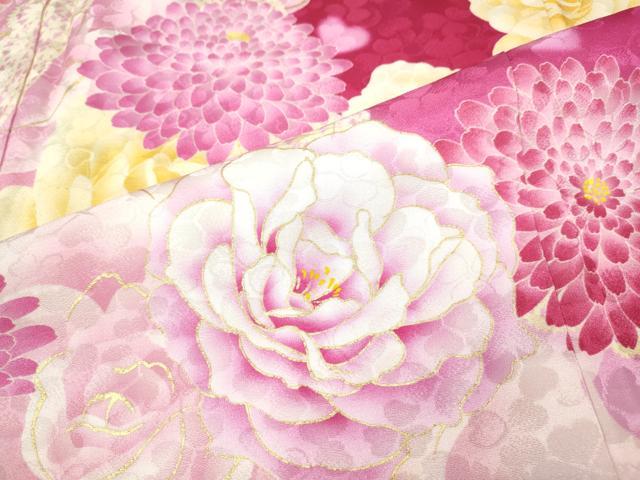 平和屋着物●松田聖子　SEIKOMATSUDA　振袖　刺繍　ハート　レース　舞花文　暈し染め　金彩　正絹　逸品　CABH9743ut