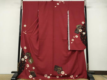 平和屋着物●豪華振袖　跳兎　色紙重ね糸巻き花文　金彩　正絹　逸品　CABH9747ut