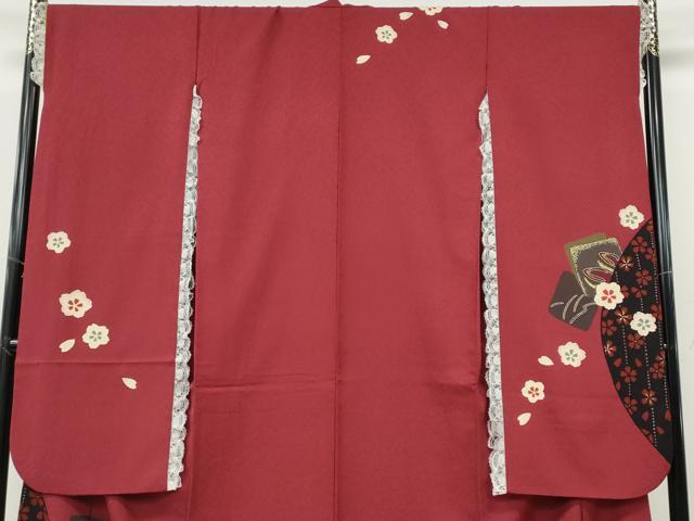 平和屋着物●豪華振袖　跳兎　色紙重ね糸巻き花文　金彩　正絹　逸品　CABH9747ut